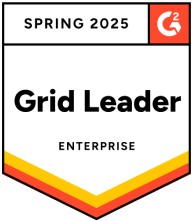 G2 Grid Leader Enterprise badge for spring 2025