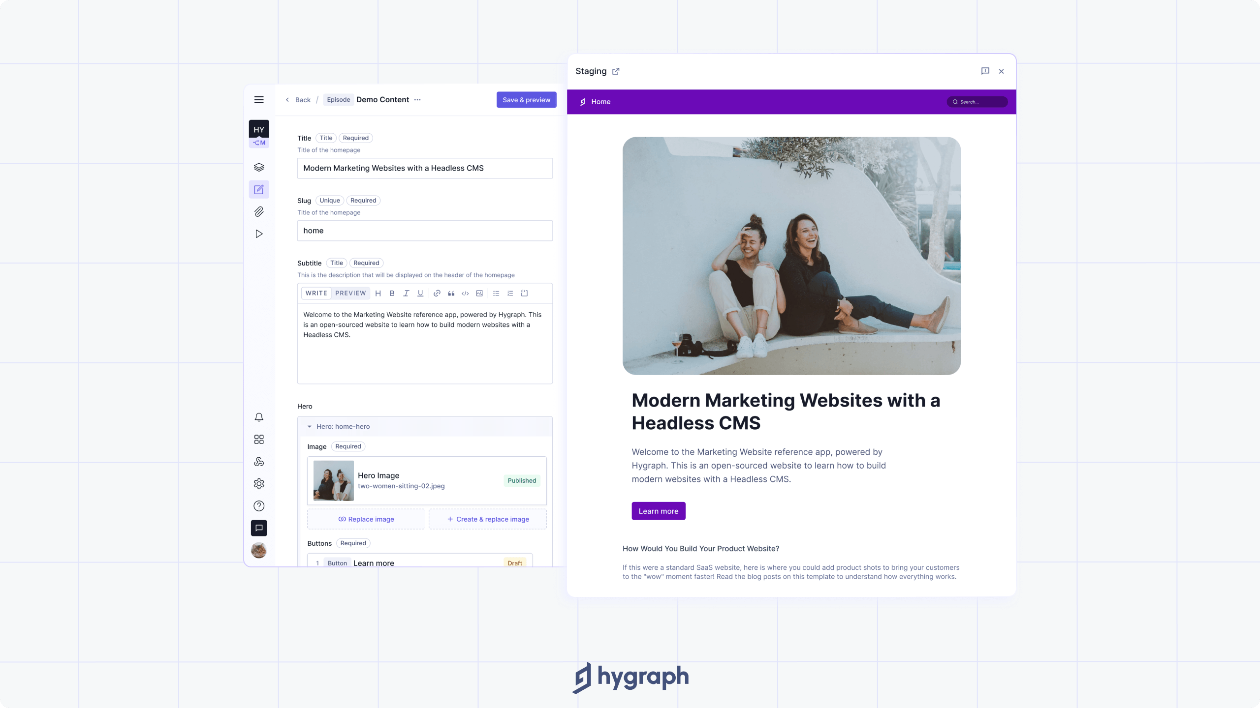 New live preview in Hygraph