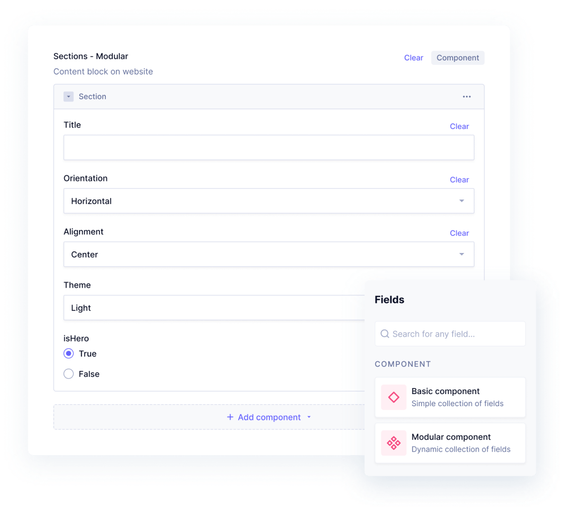 Mudular component screenshot