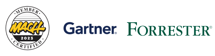 MACH, Gartner and Forrester logos