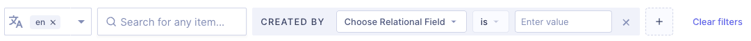 Filter content by Created by