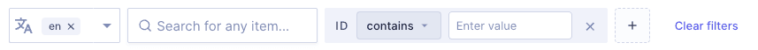 Filter content by ID