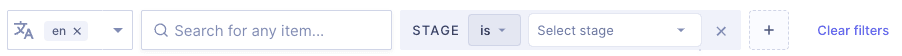 Filter content by stage