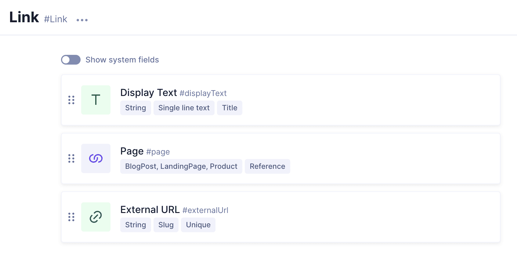 Link component field