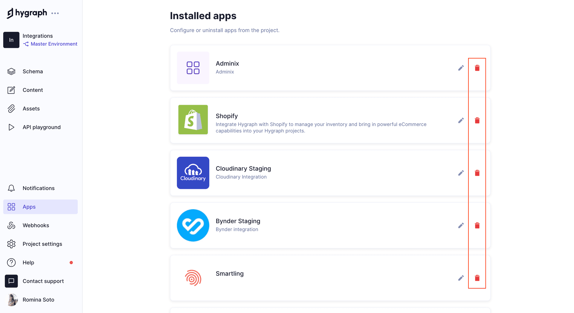 Uninstalling apps