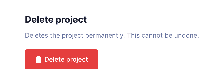 Delete your project