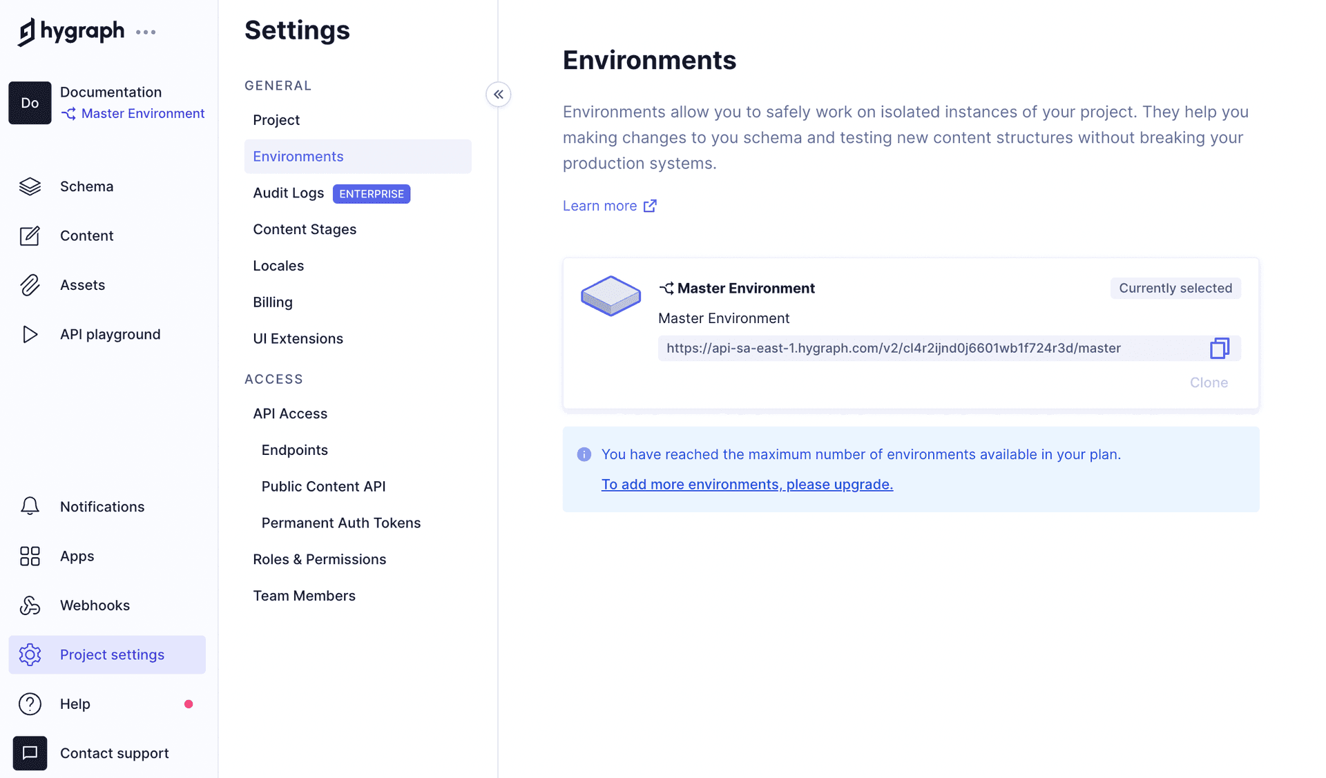 Manage environments