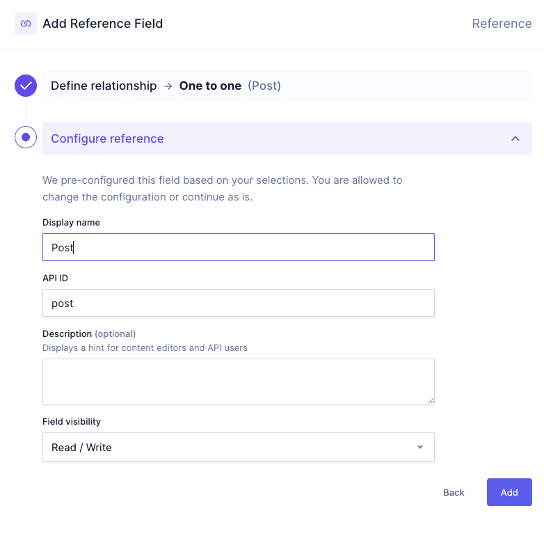 References - Configure reference