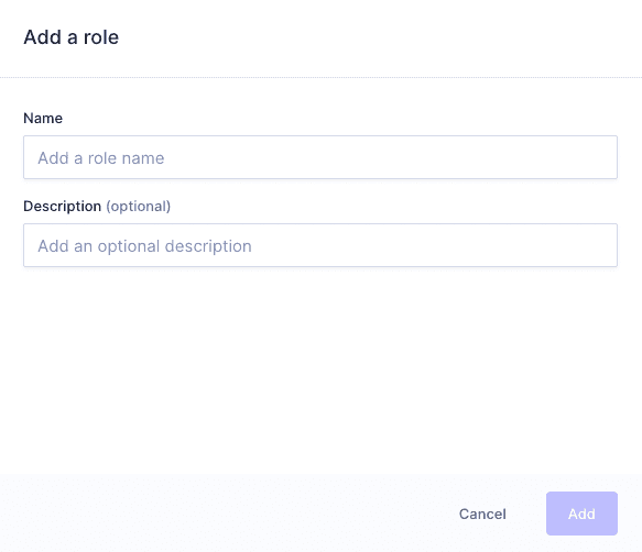 Add a role screen