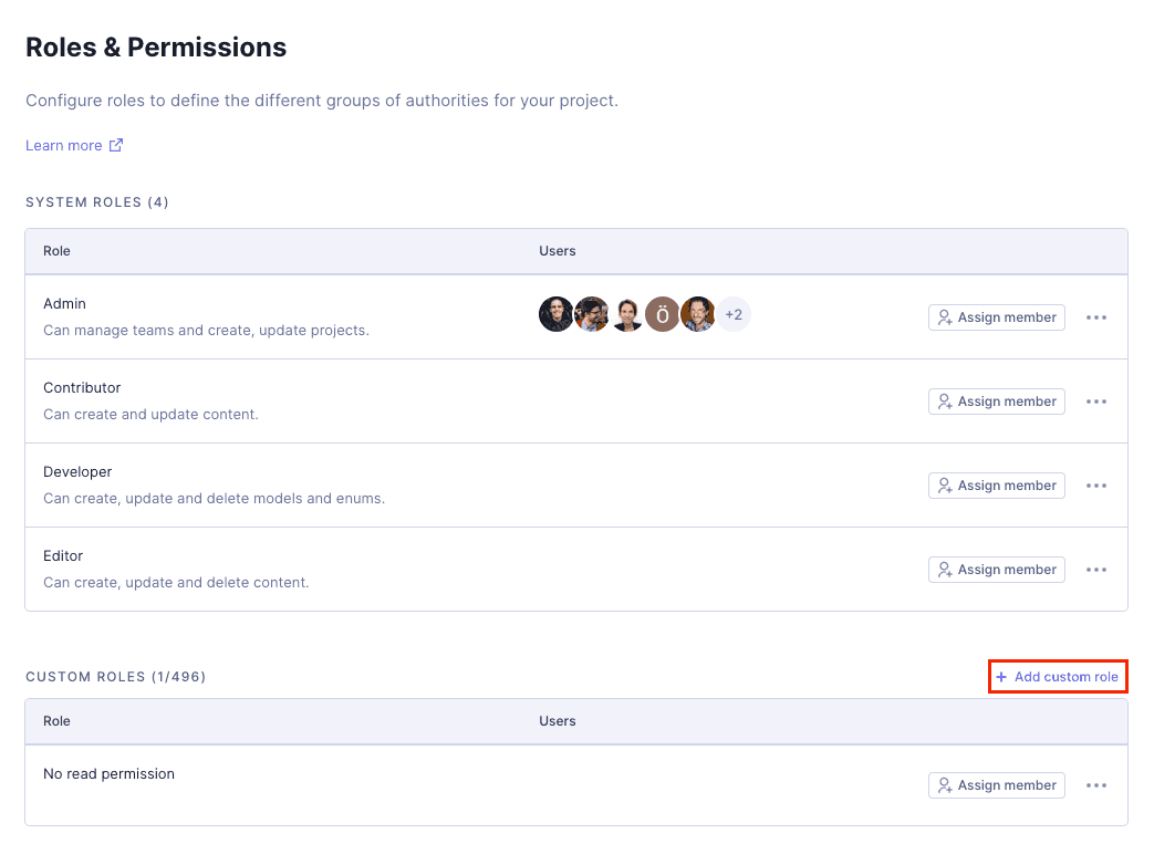 Add custom role