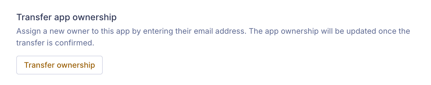 Transfer app ownership