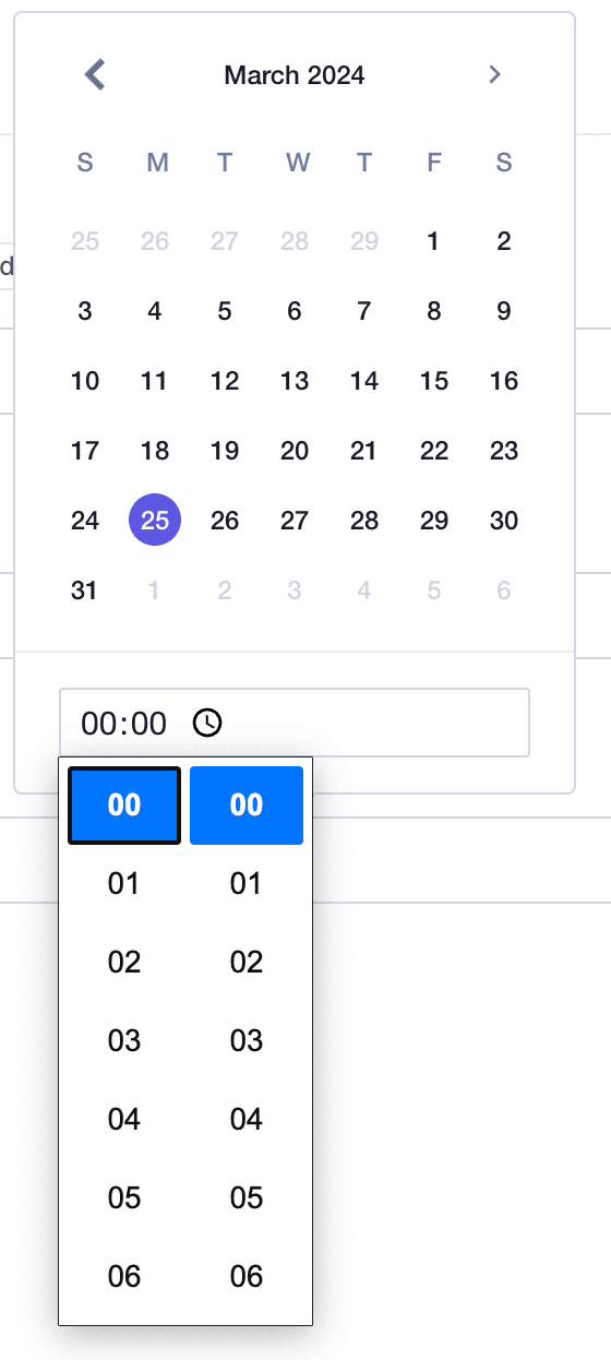 Date and time - Date picker