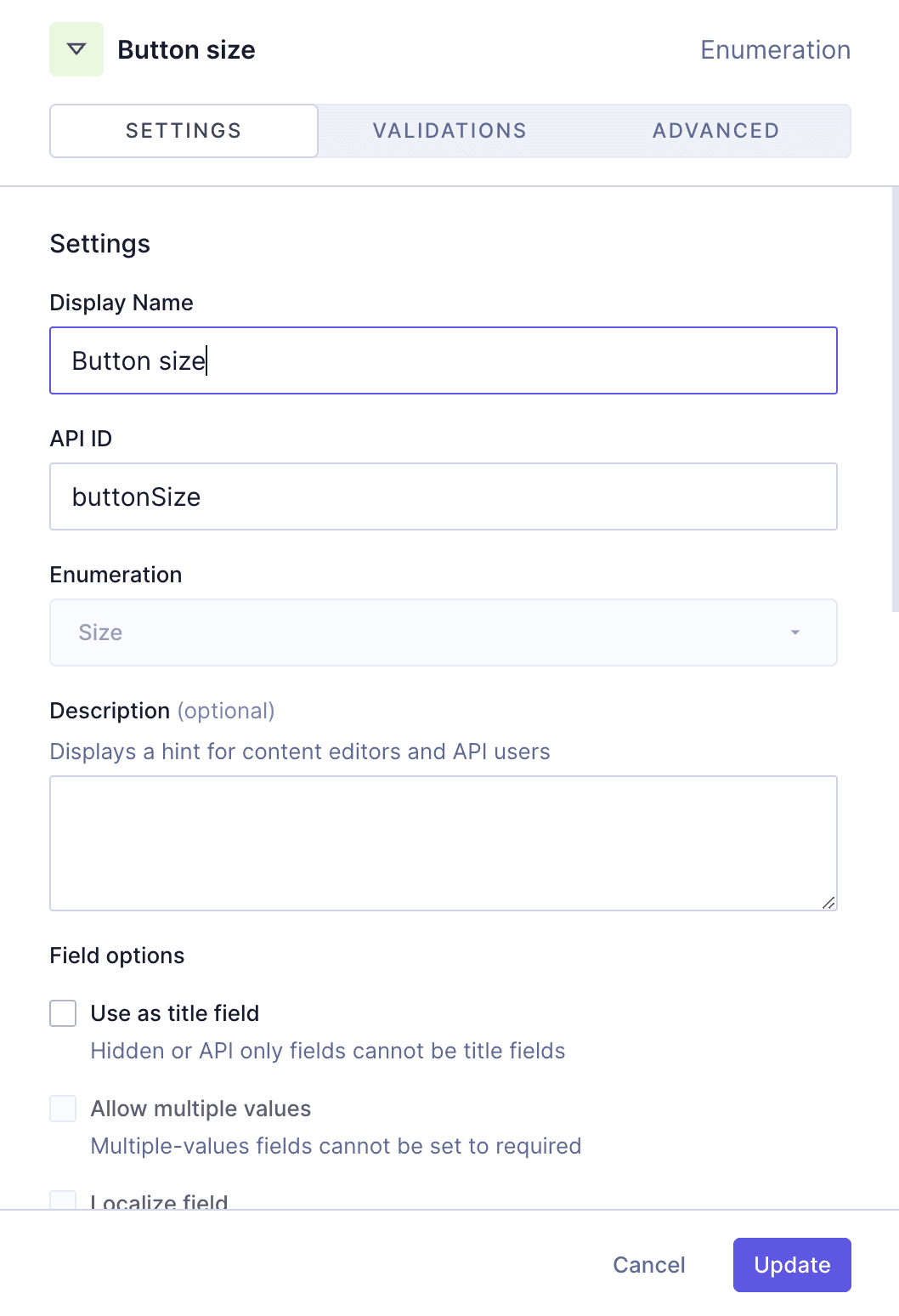 Styled CTA - Button size