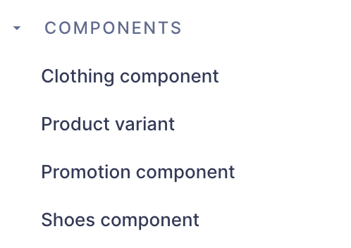Components list