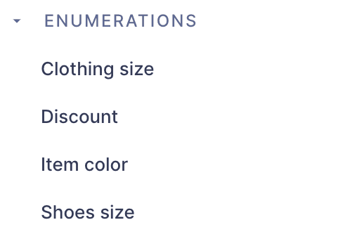 Enumerations list