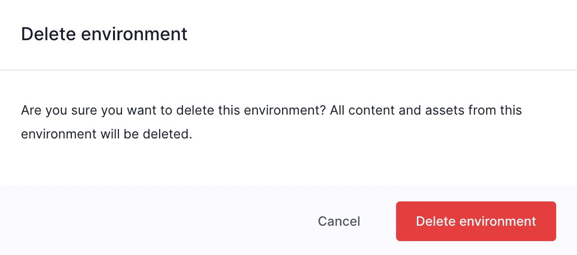 Delete environment