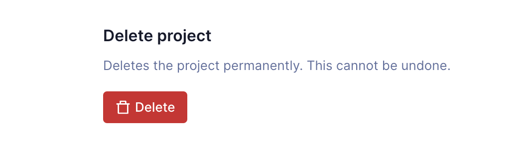 Delete your project