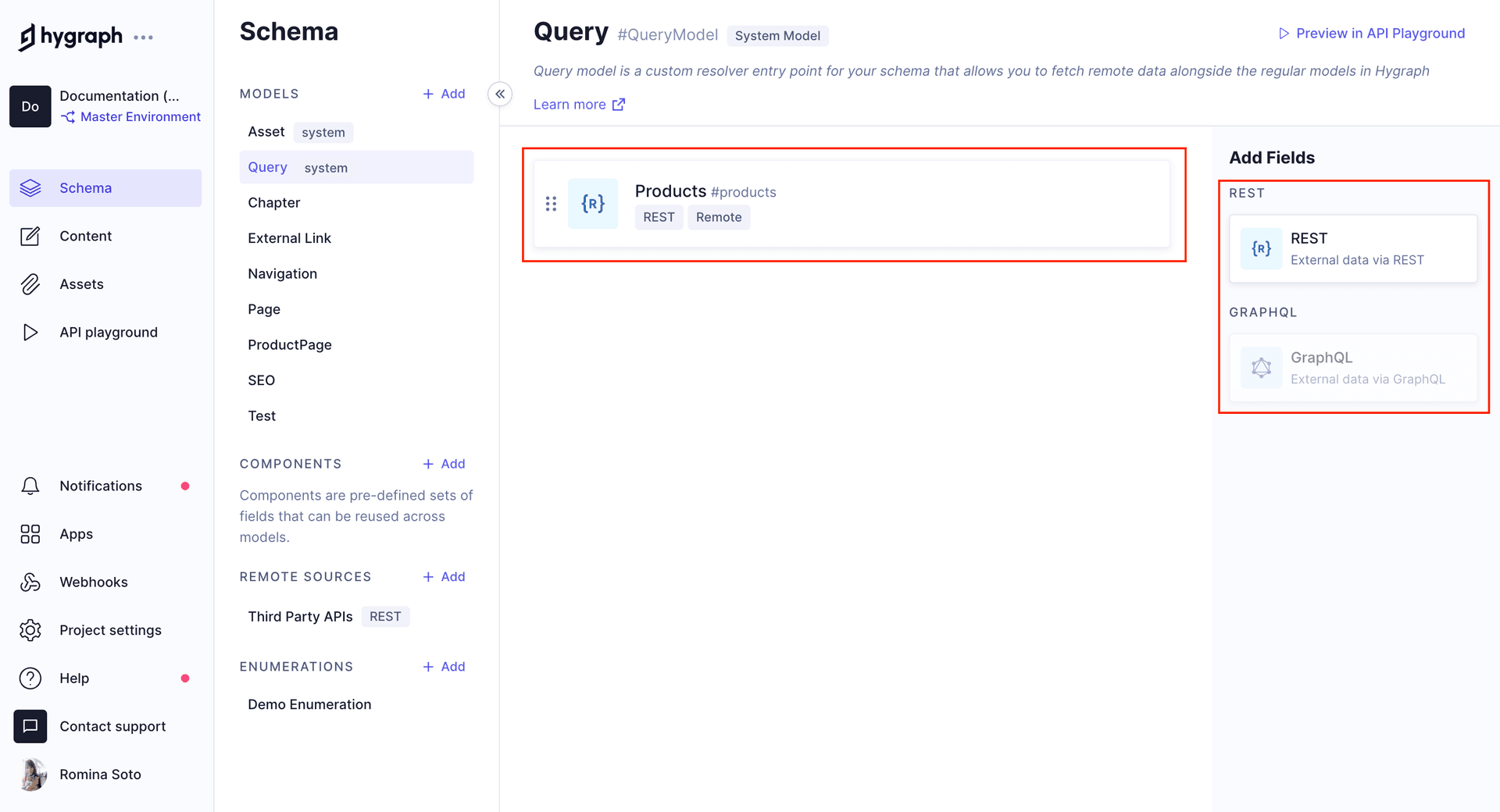 Top-level Remote Fields - Query model