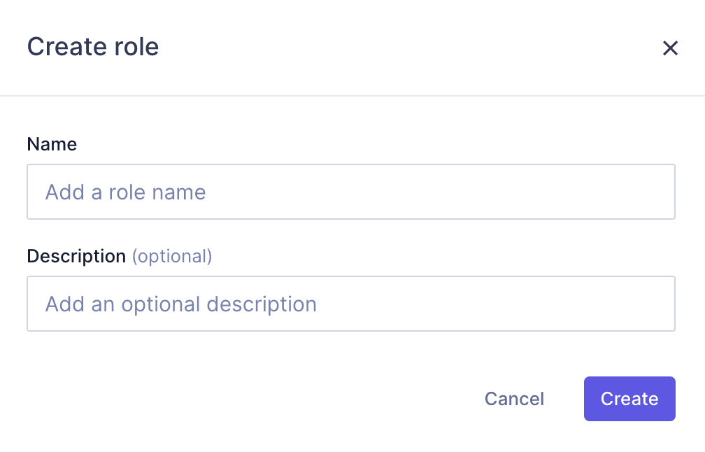 Add a role screen