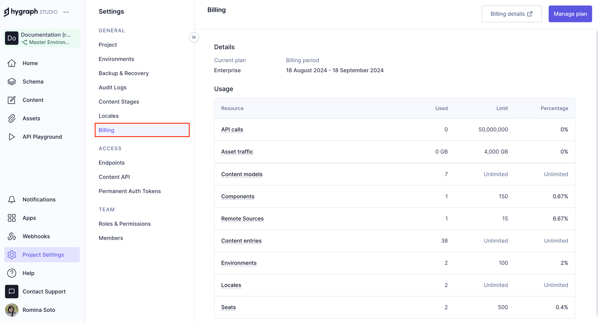 Billing details