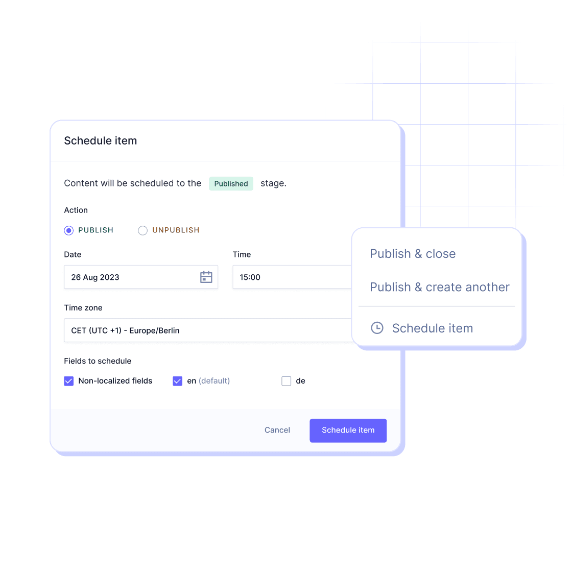 Content scheduling