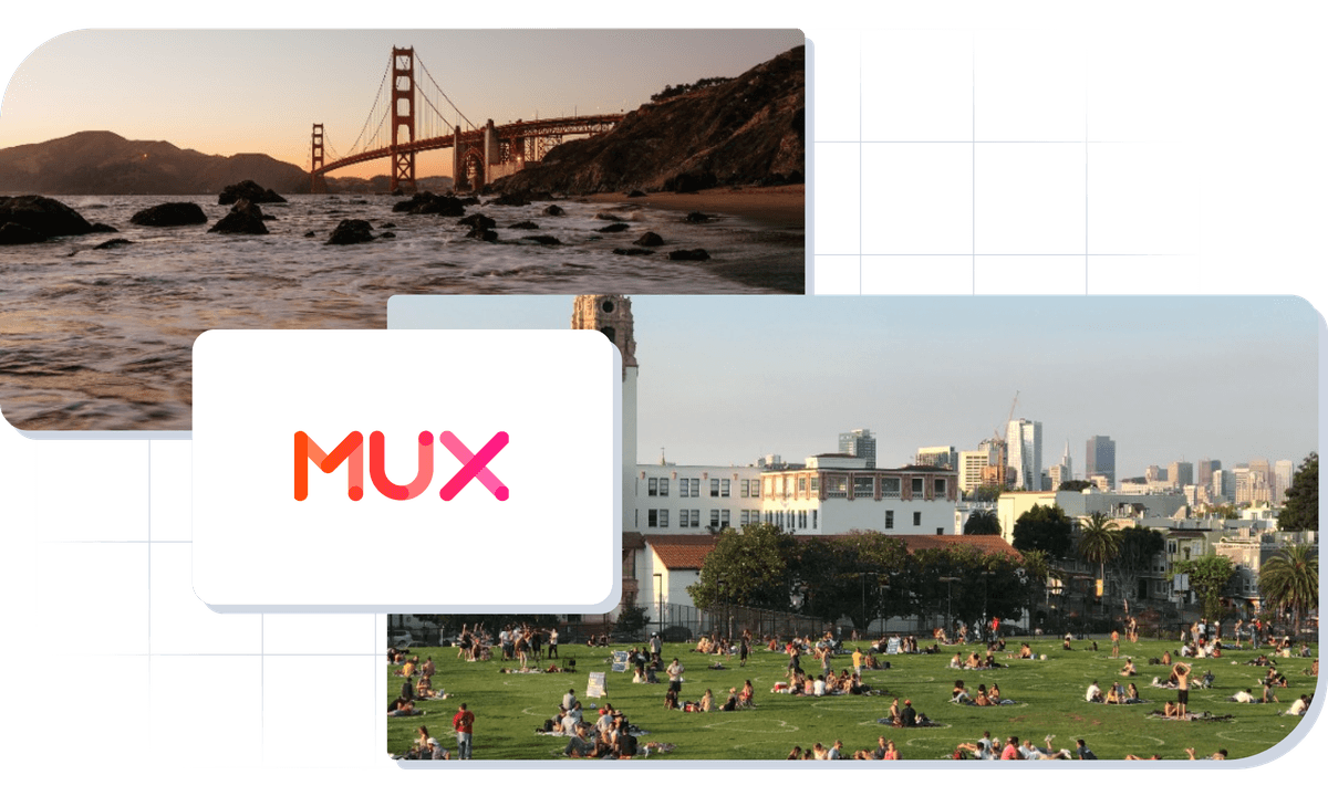 Images of San Francisco and Mux logo