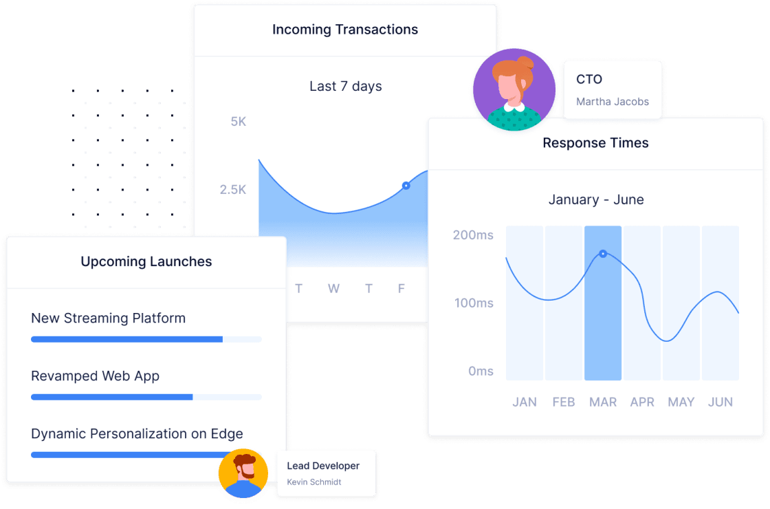 A collage of app components