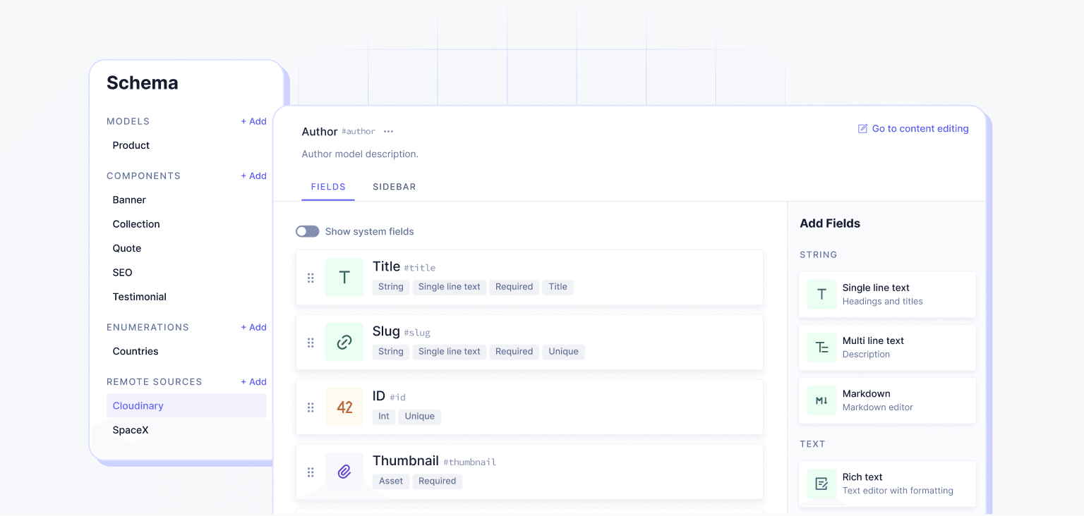 Hygraph's Schema Builder feature