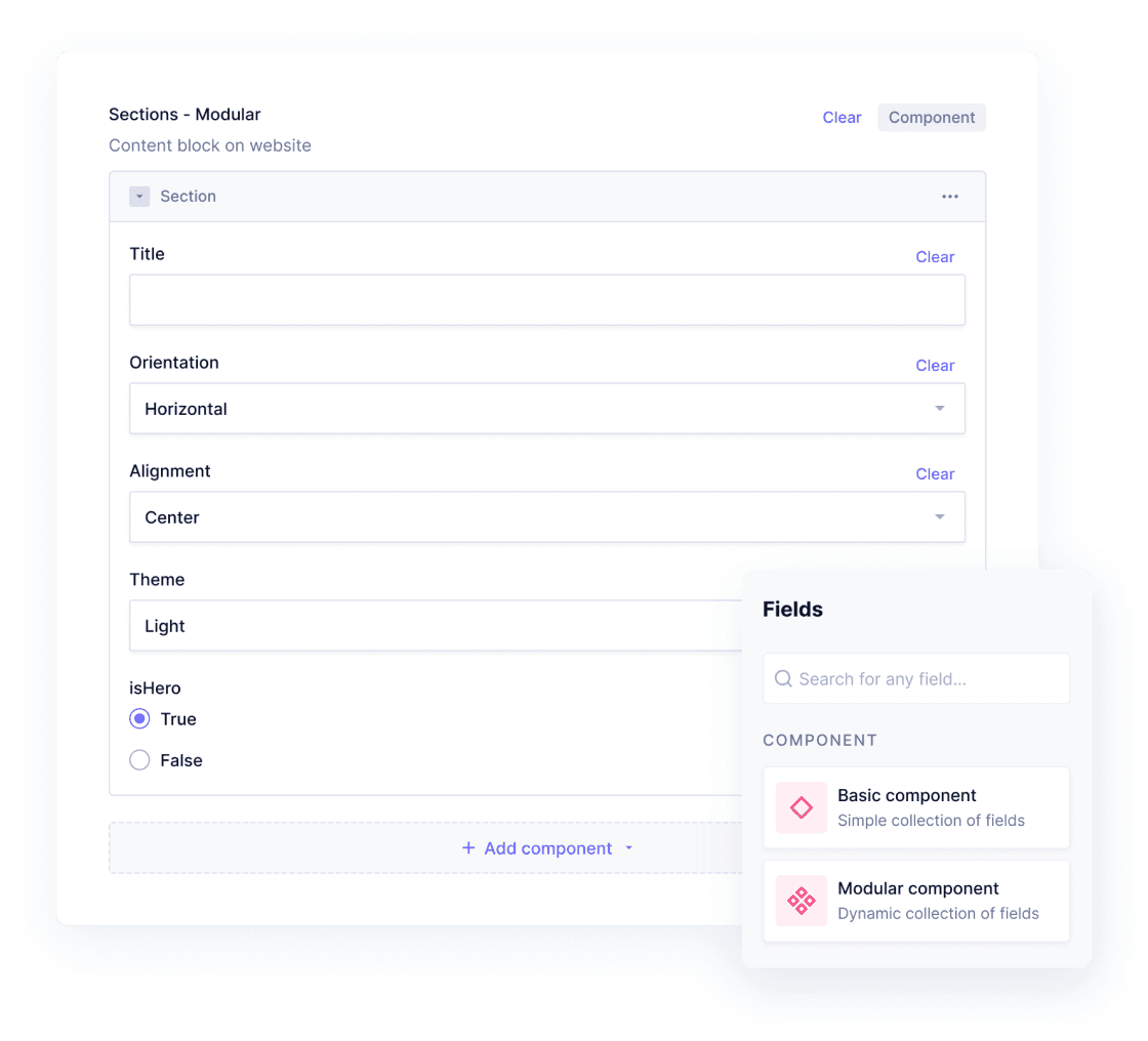 Mudular component screenshot