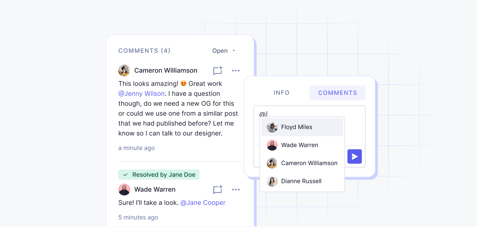 Commenting feature in Hygraph