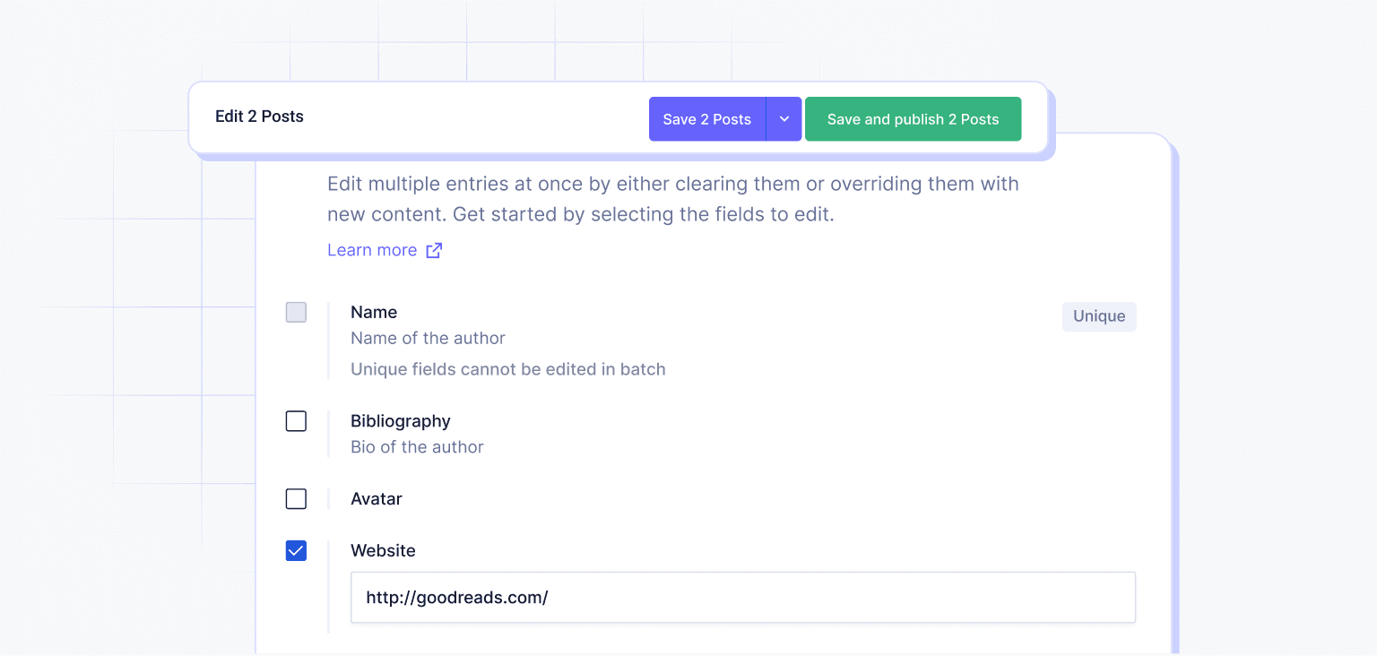 Bulk editing feature in Hygraph