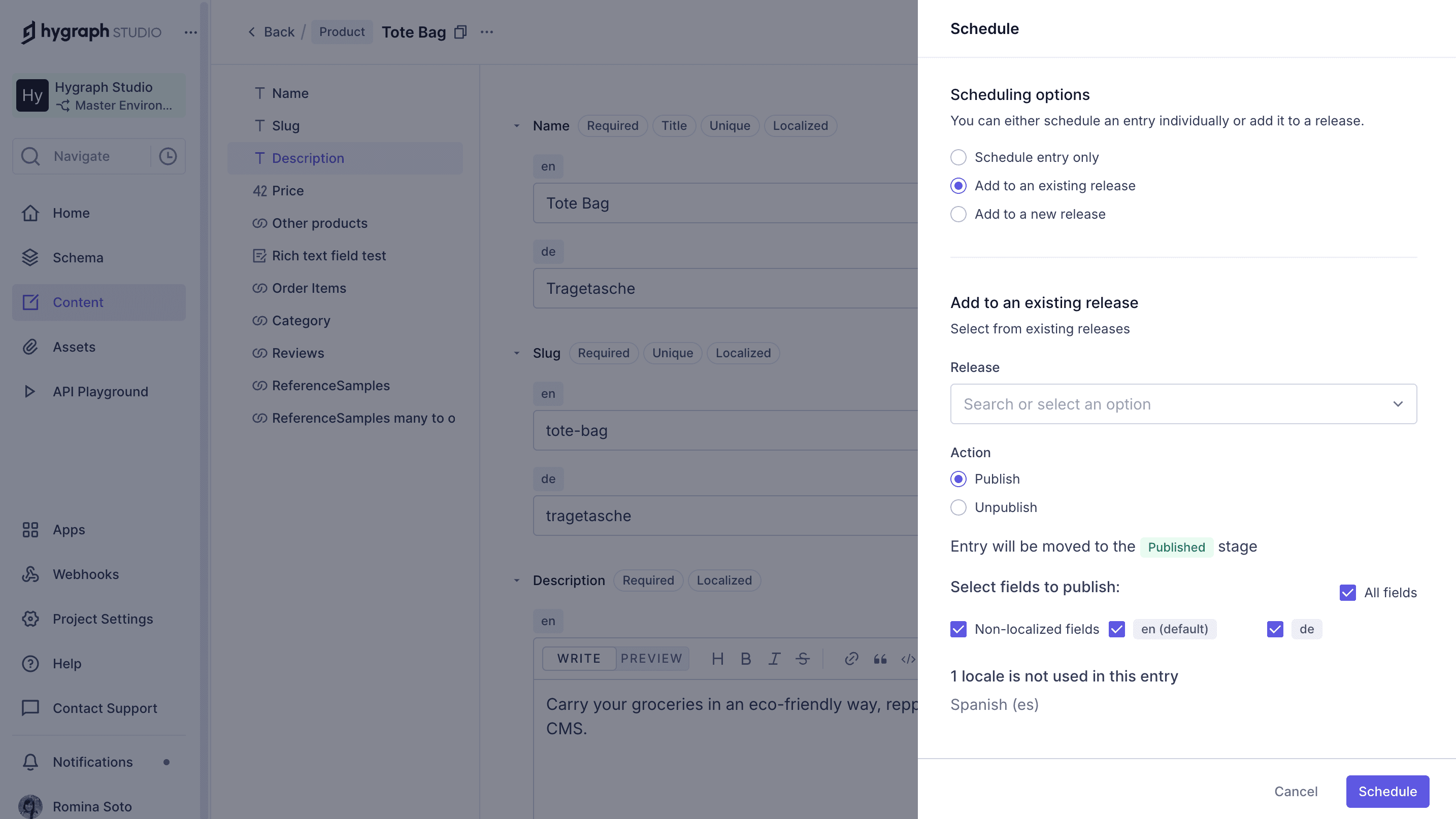 Add to an existing release