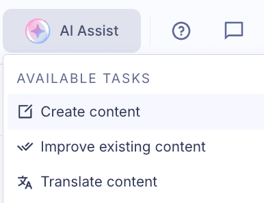AI Assist tasks
