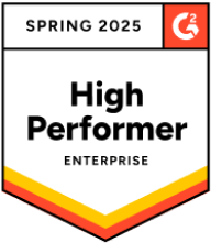 G2 High Performer Enterprise badge for spring 2025