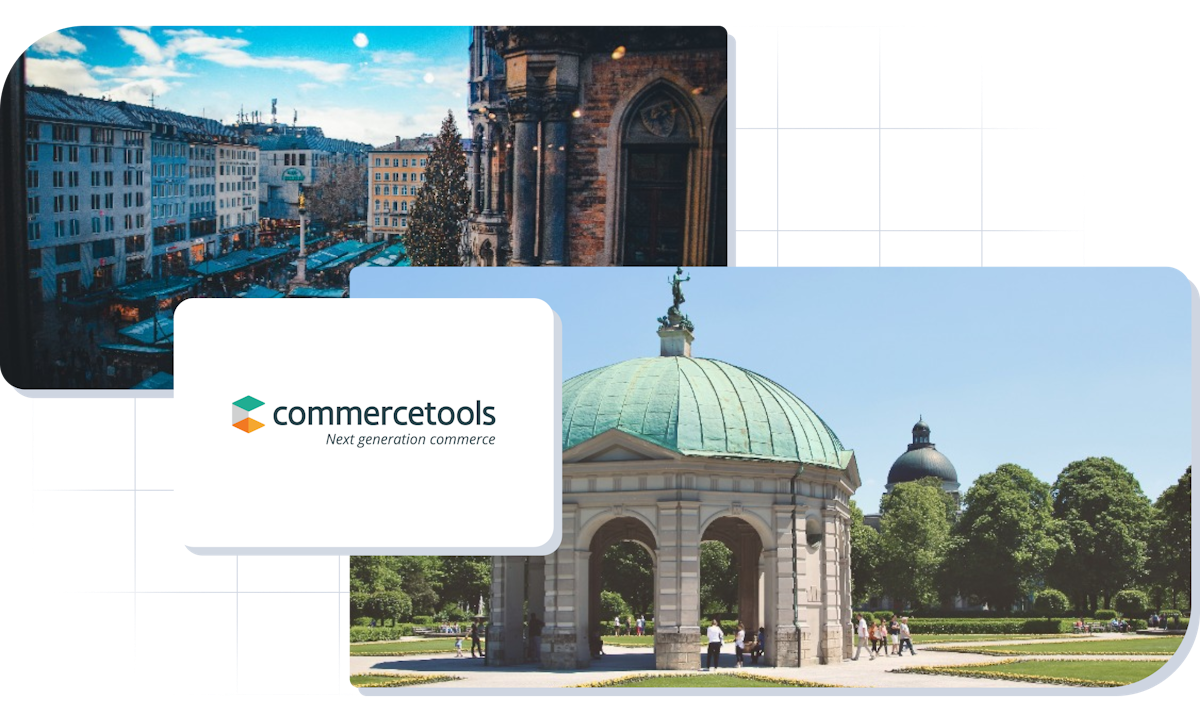 Images of Munchen and commercetools logo