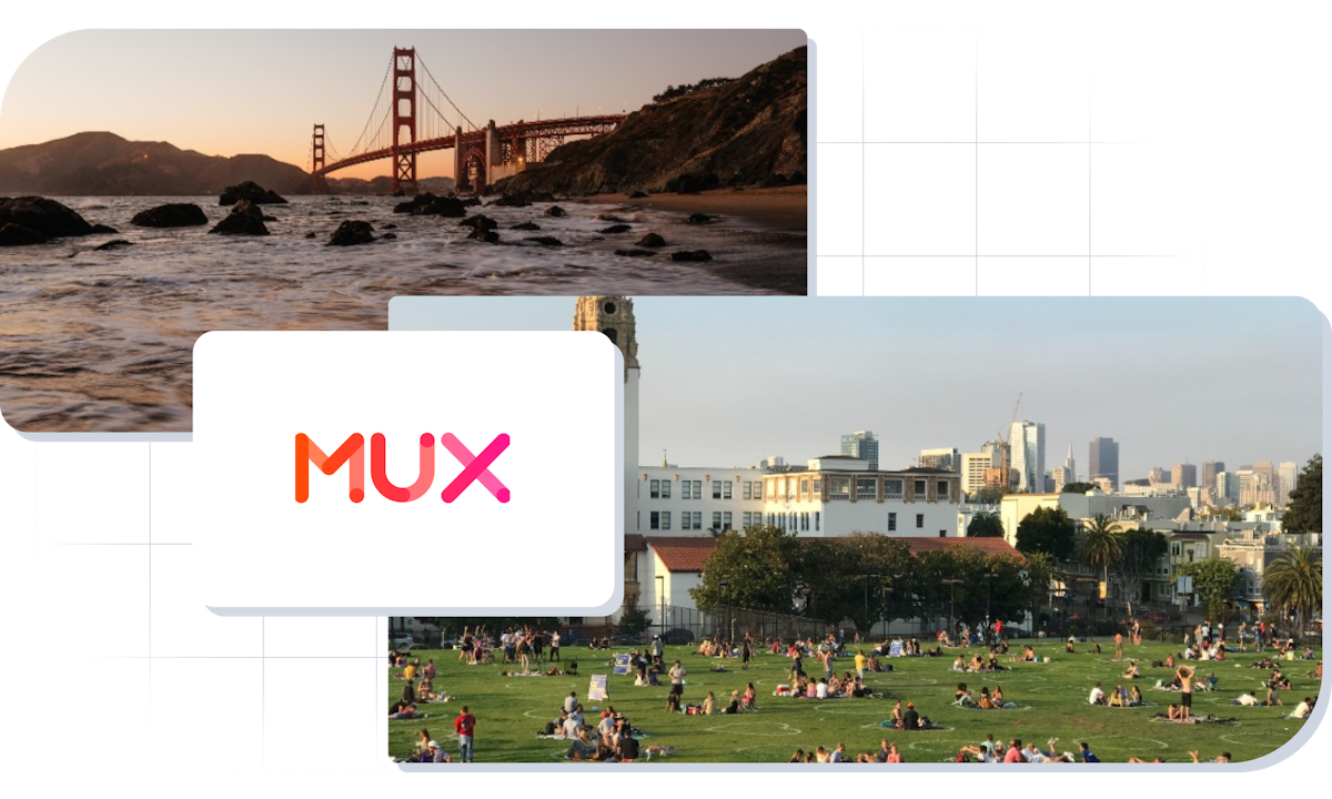 Images of San Francisco and Mux logo