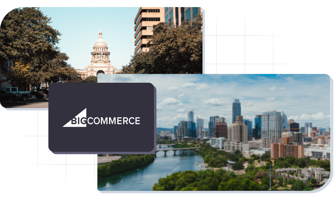 BigCommerce logo and 2 images of Austin