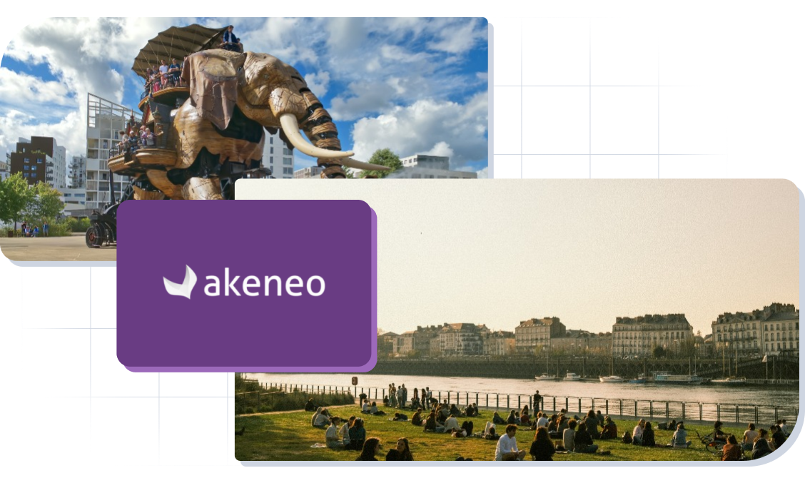 Images of Nantes and Akeneo logo