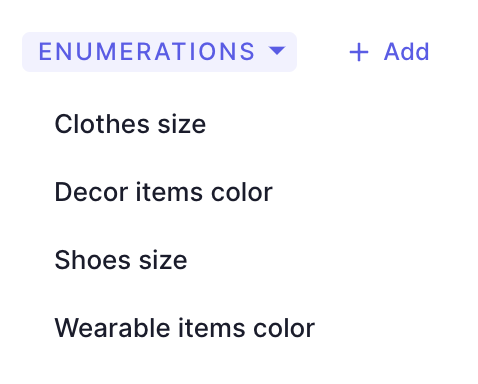 Your enumerations listed in the schema