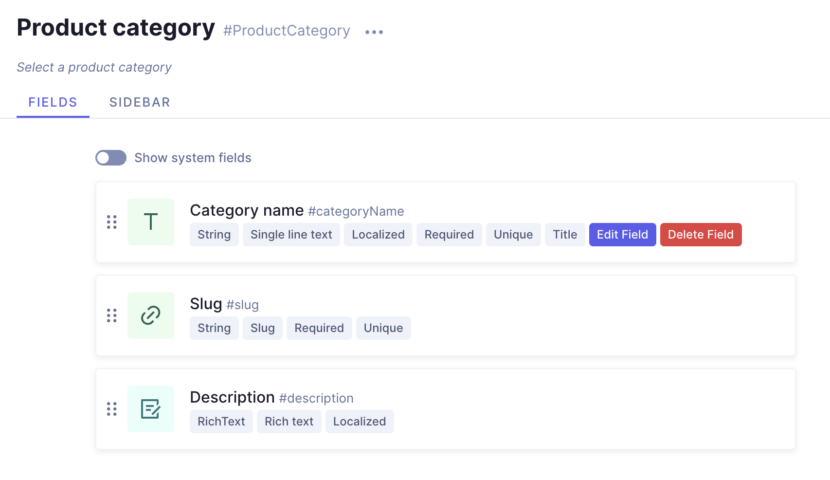 Your Product category model so far