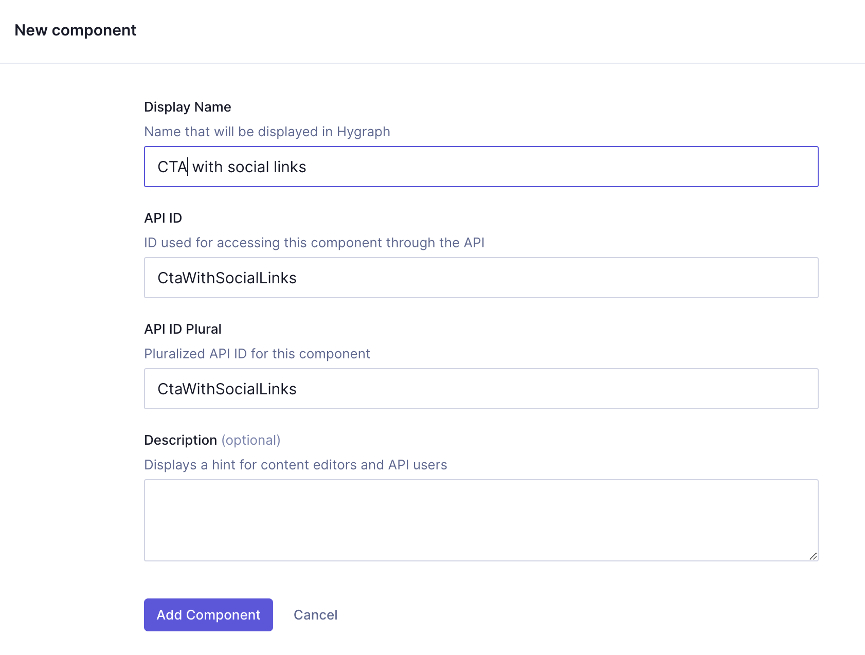 CTA with socials - Component