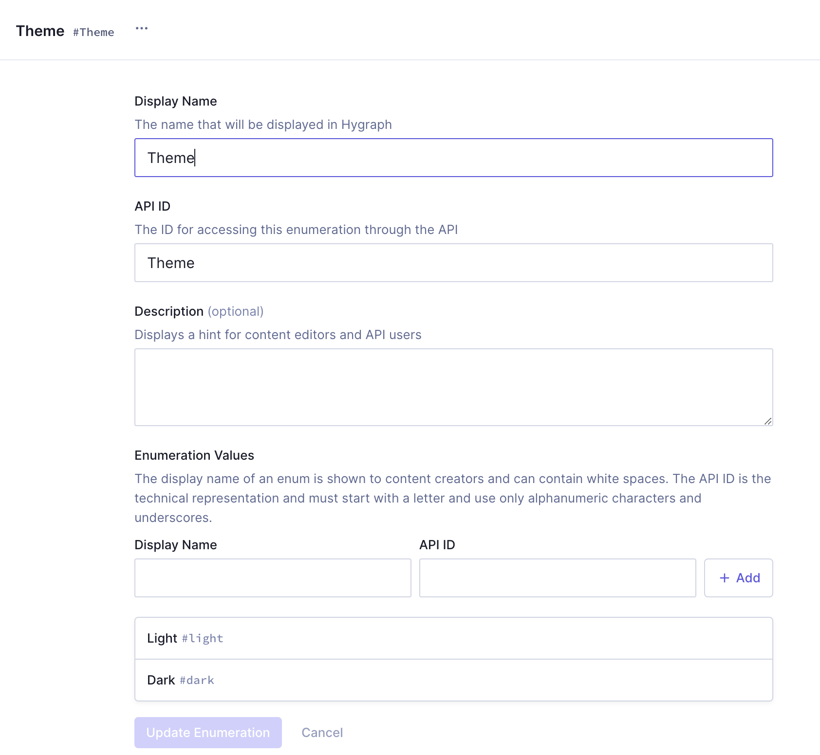 Styled CTA - Theme enumeration values