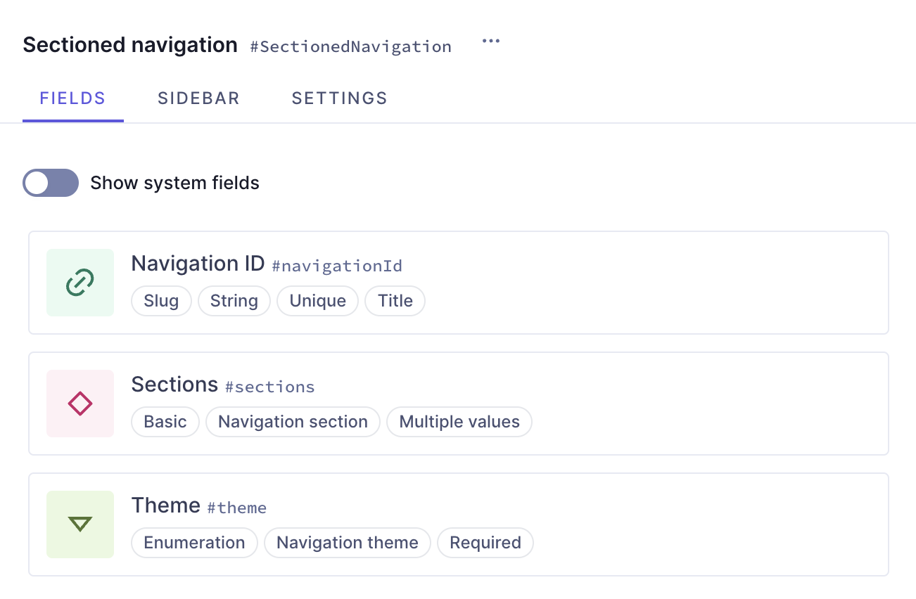 Sectioned navigation