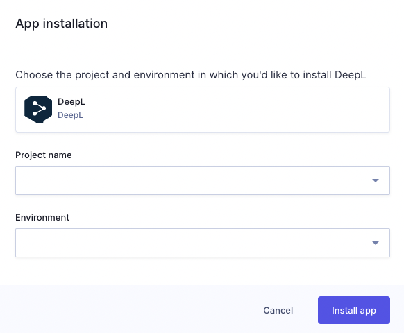 App installation- DeepL example