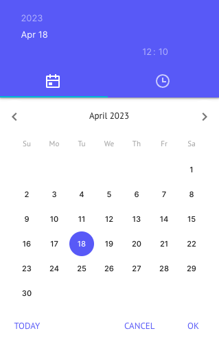 Date and time - Date picker