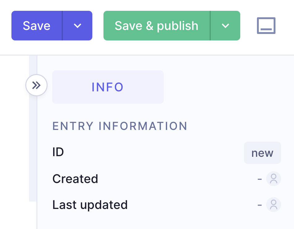 Save and Save & publish buttons