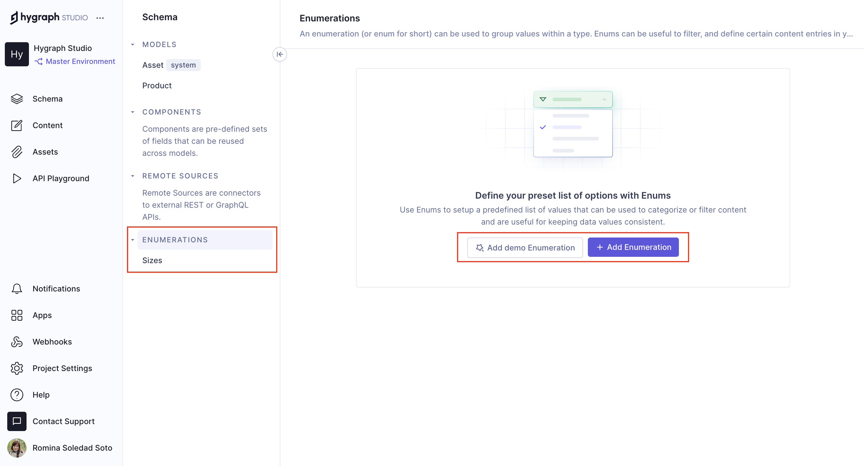 Create an enumeration