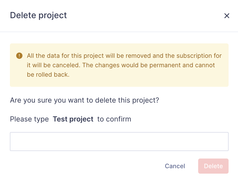 Delete your project