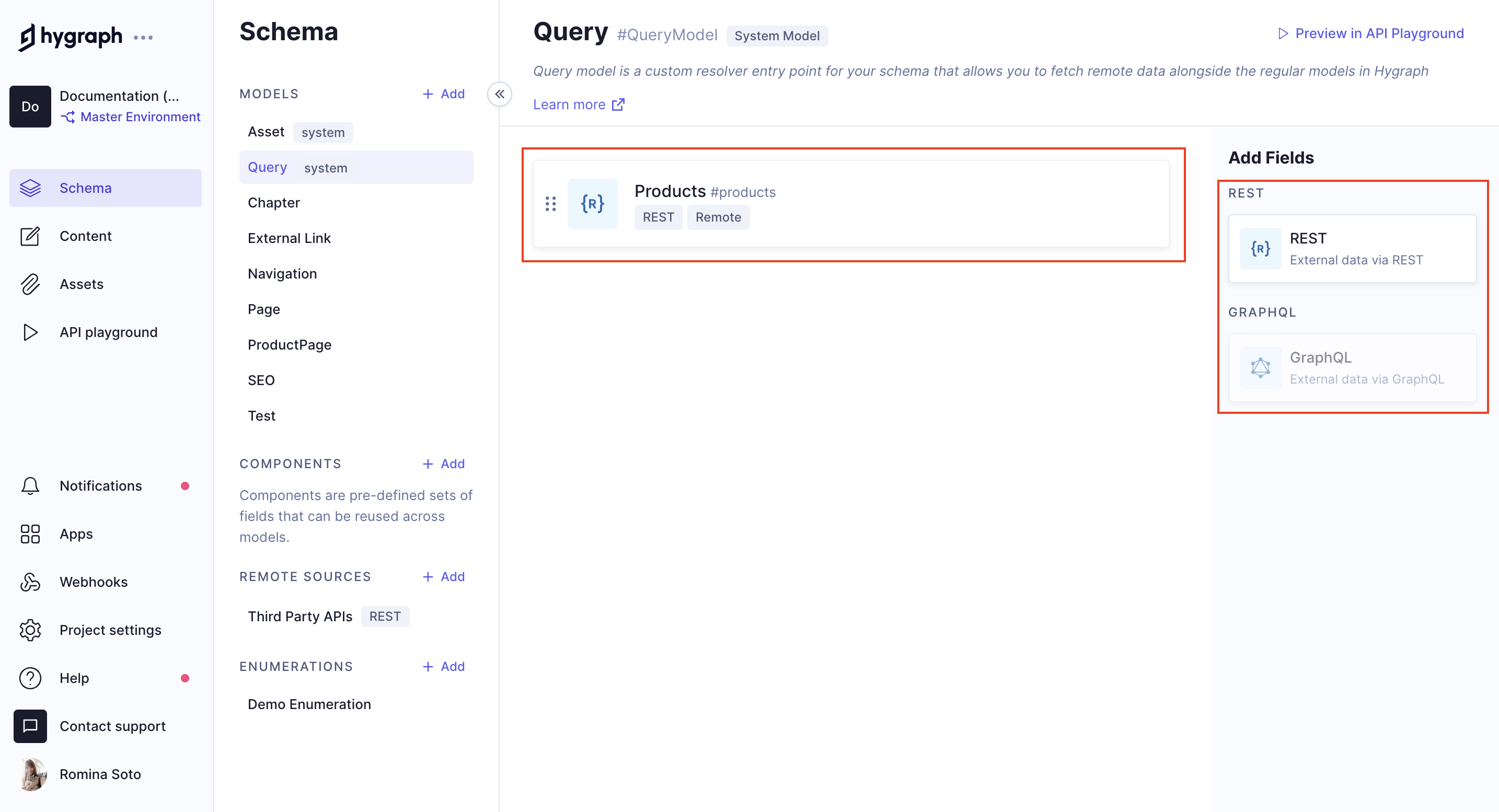 Top-level Remote Fields - Query model